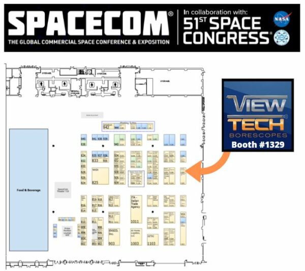 SpaceCom Expo & Space Congress Floor Plan 2025 ViewTech Borescopes Booth 1329